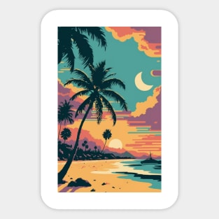 Sunset at the beach Sticker